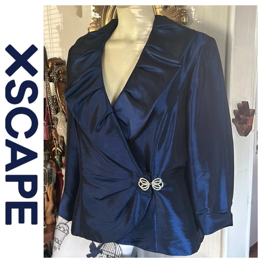 Blue Satiny Blazer Jacket
